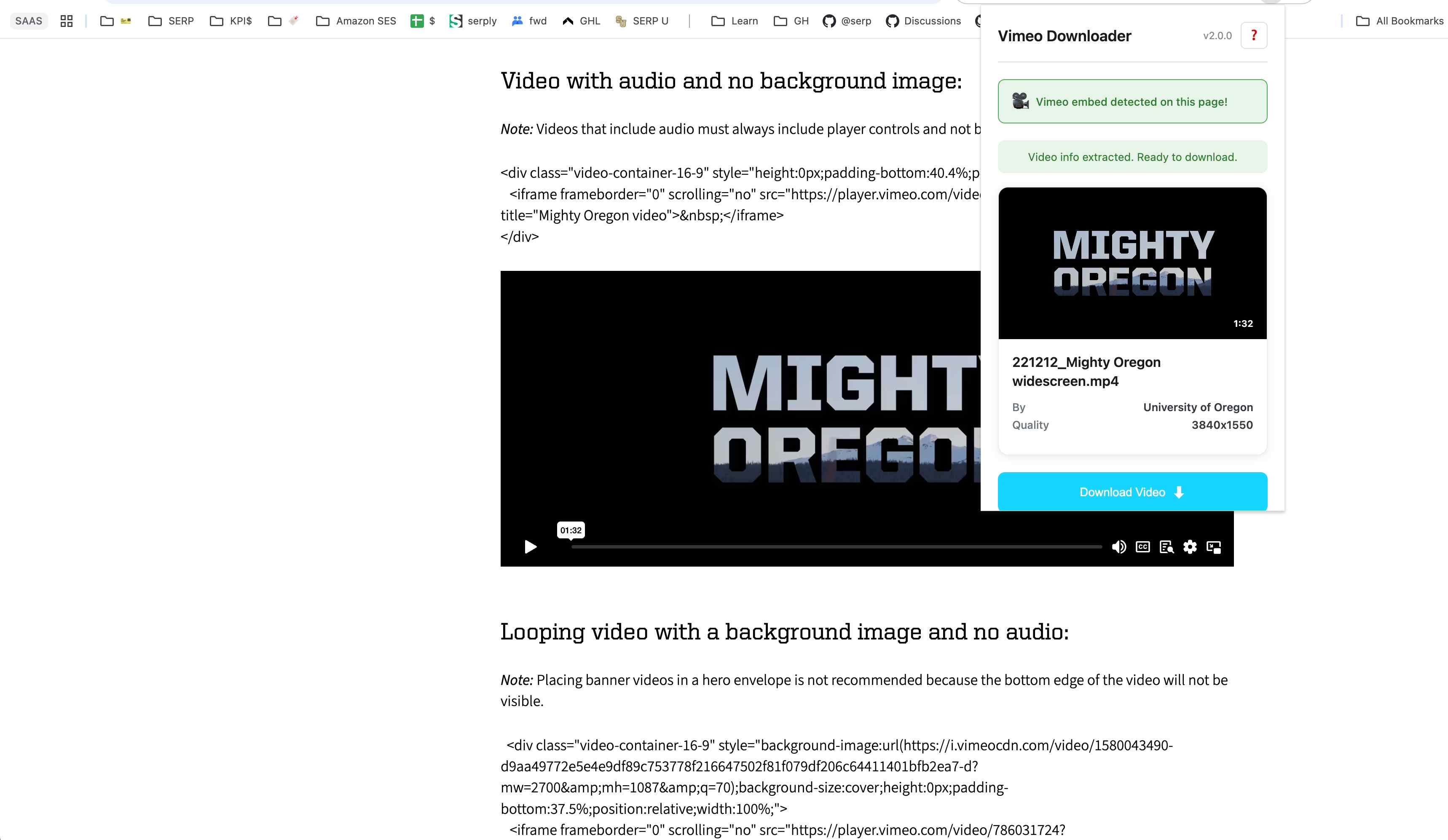 Vimeo Video Downloader browser extension screenshot 3